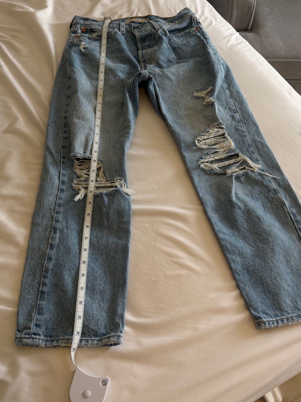 Levi's Light Blue Distressed Women's Relaxed Jeans